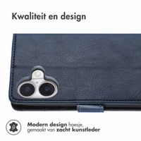 imoshion Luxe Bookcase Apple iPhone 16 - Donkerblauw