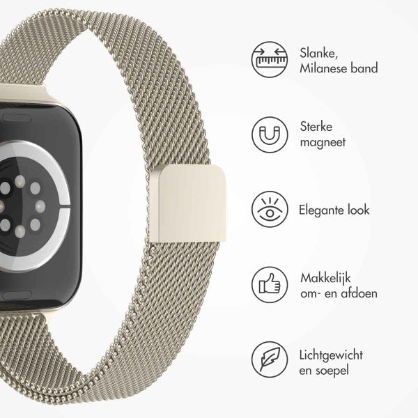 imoshion Slim Milanees bandje Apple Watch Series 1 t/m 9 / SE (38/40/41 mm) | Series 10 / 11 (42 mm) - Champagne