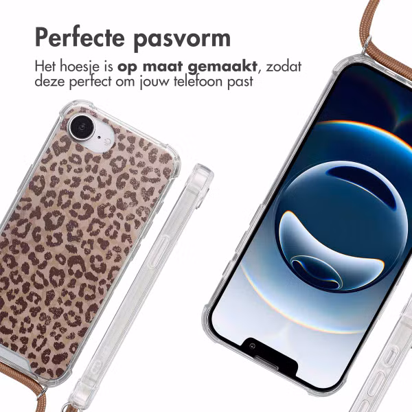 imoshion Design hoesje met koord Apple iPhone 16e - Leopard Mood