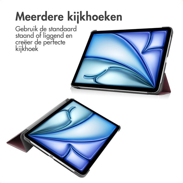 imoshion Trifold Bookcase Apple iPad Air 11 inch (2026) M4 / (2025) M3 / (2024) M2 / Air 5 (2022) / Air 4 (2020) - Bordeaux