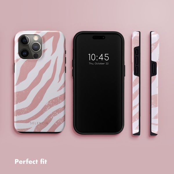 Selencia Vivid Back Cover Apple iPhone 15 Pro Max - Colourful Zebra Old Pink