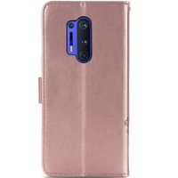 Klavertje Bloemen Bookcase OnePlus 8 Pro - Roze
