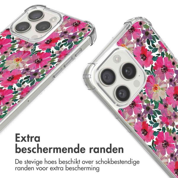 imoshion Design hoesje met koord iPhone 15 Pro - Flower Water