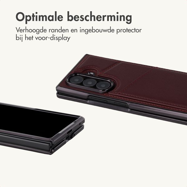 imoshion Kunstleren MagSafe Backcover met Pashouder Samsung Galaxy Z Fold 8 Ultra - Wine Red