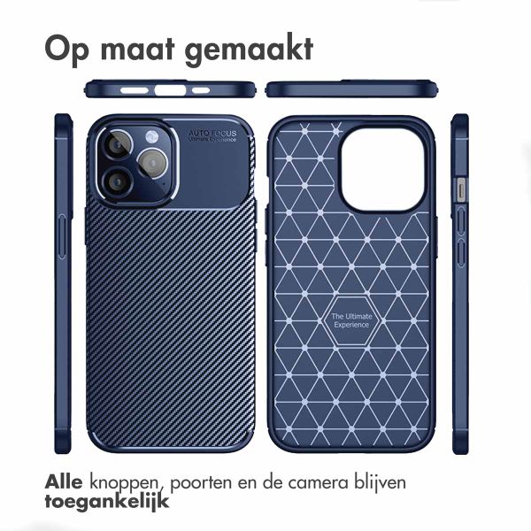 imoshion Carbon Softcase Backcover iPhone 14 Pro Max - Blauw