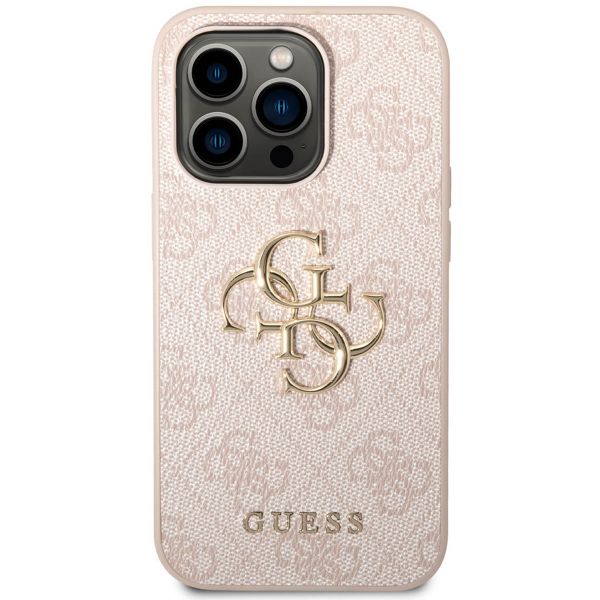 Guess 4G Metal Logo Backcover Apple iPhone 14 Pro - Roze