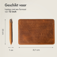 Accezz Leather Laptophoes 13 inch - Laptopsleeve - Cognac