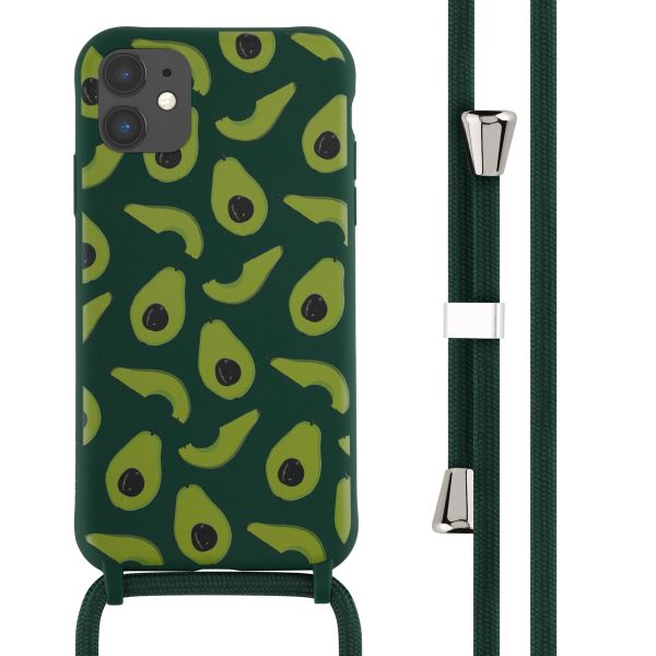 imoshion Siliconen design hoesje met koord iPhone 11 - Avocado Green