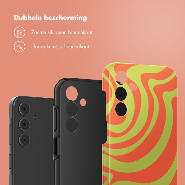 Selencia Vivid Backcover Samsung Galaxy A15 (5G) - Wavy Swirl Orange Fern