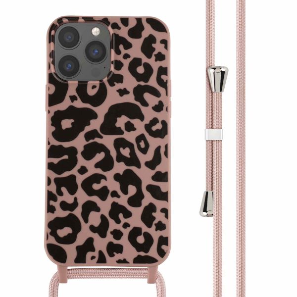 imoshion Siliconen design hoesje met koord iPhone 13 Pro Max - Animal Pink