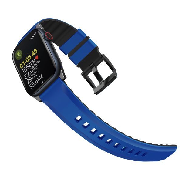 Uniq Linus AiroSoft™ Siliconen bandje Apple Watch Series 1 t/m 10 / SE / Ultra (2) (44/45/46/49 mm) - Racing Blue