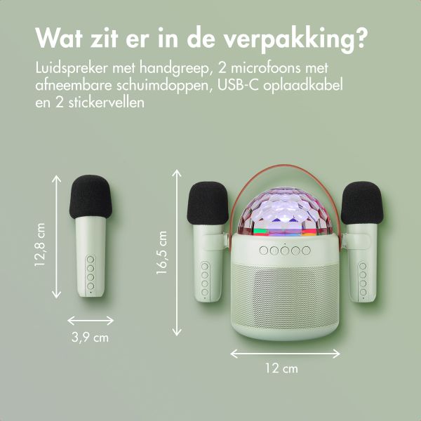 imoshion Sing & Shine Karaoke set - Speaker en 2 microfoons - Mintgreen