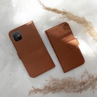 Selencia Echt Lederen Bookcase iPhone Xr - Lichtbruin