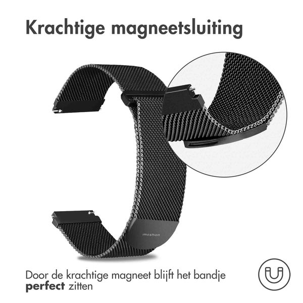 imoshion Milanees magnetisch bandje - Universeel 20 mm aansluiting - Maat M - Zwart