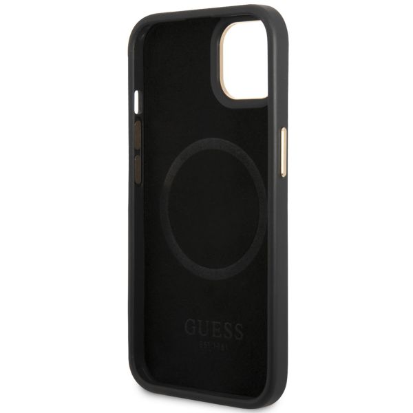 Guess 4G Logo Monogram Backcover MagSafe iPhone 14 - Zwart