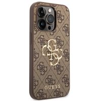 Guess 4G Metal Logo Backcover Apple iPhone 15 Pro - Bruin