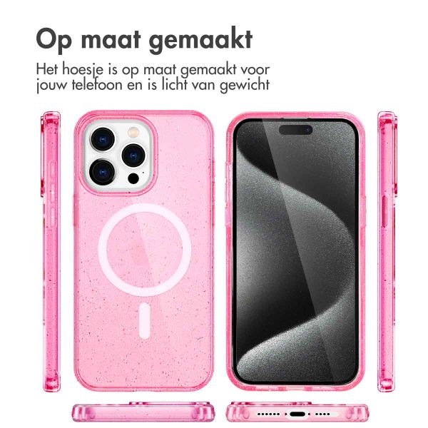 imoshion Sparkle Backcover met MagSafe Apple iPhone 15 Pro - Glitter Roze