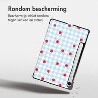 imoshion Design Trifold Bookcase Samsung Galaxy Tab S9 11.0 inch / S10 Lite / S10 FE / S9 FE 10.9 inch - Cherry Check