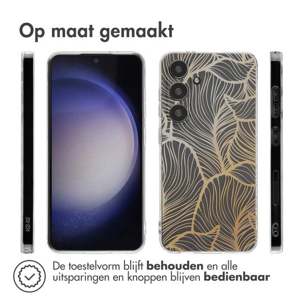 imoshion Design hoesje Samsung Galaxy S24 - Golden Leaves Transparant
