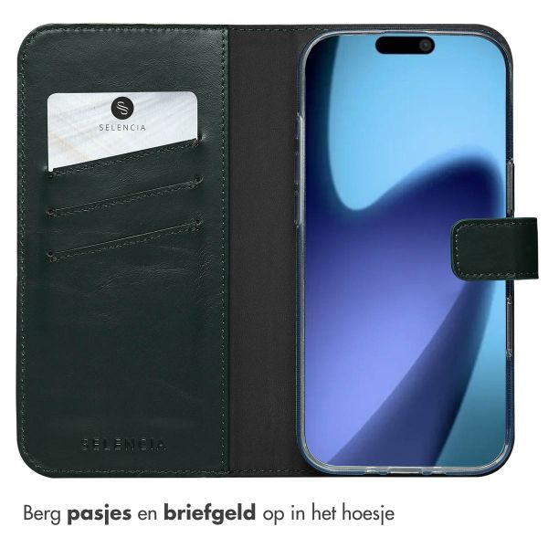 Selencia Echt Leren Bookcase Apple iPhone Air - Groen