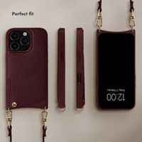 Selencia Nova Phone Case with Cord and Card Holder Apple iPhone 16 Pro - Bold Burgundy