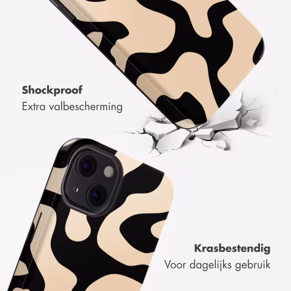 Selencia Vivid Backcover met MagSafe Apple iPhone 13 - Art Wave Black