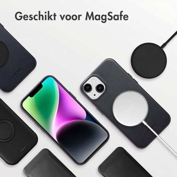 Accezz MagSafe Leather Backcover Apple iPhone 14 - Onyx Black