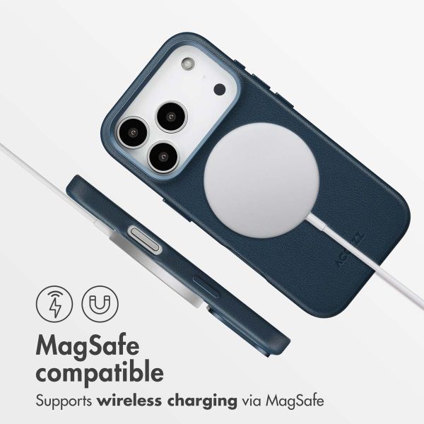 Accezz Leather Back Cover with MagSafe Apple iPhone 17 Pro - Nightfall Blue