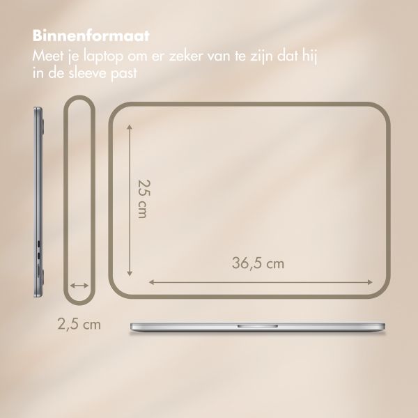 Selencia Corduroy Laptop hoes 15-16 inch - Laptopsleeve - Pistache Cream