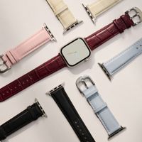Burga Genuine Leather Band Apple Watch Series 1 - 9 / SE (38/40/41 mm) | Series 10 / 11 (42 mm) - Don't Text / Silver