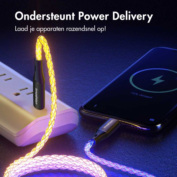 imoshion Lichtgevende Snellaadkabel RGB - USB-C naar USB-C kabel - 2 meter