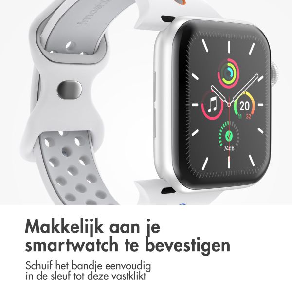 imoshion Sport⁺ bandje Apple Watch Series 1 t/m 9 / SE (38/40/41 mm) | Series 10 (42 mm) - Maat M/L - White Rainbow