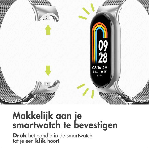 imoshion Milanees magnetisch bandje Xiaomi Smart Band 8 / 9 - Zilver
