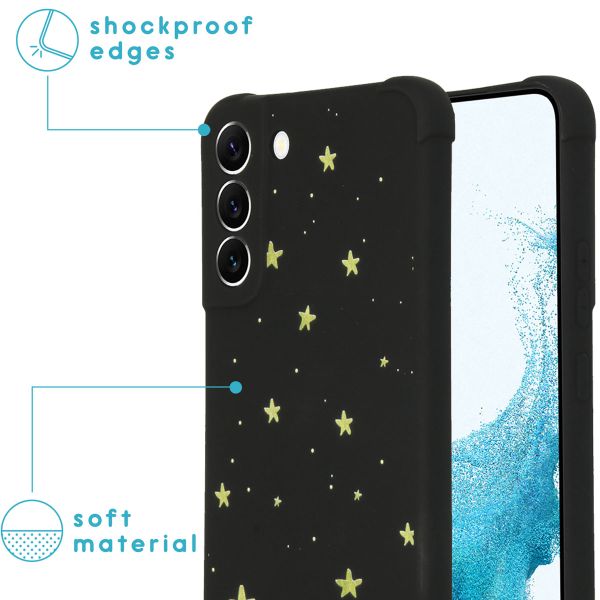 imoshion Design hoesje met koord Samsung Galaxy S22 - Sterren - Goud