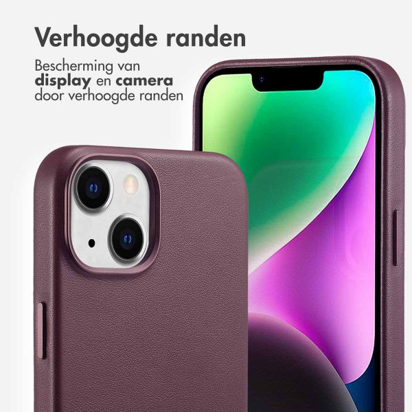 Accezz MagSafe Leather Backcover Apple iPhone 14 - Heath Purple