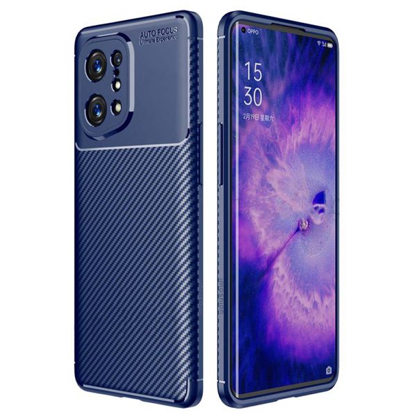 imoshion Carbon Softcase Backcover Oppo Find X5 - Blauw