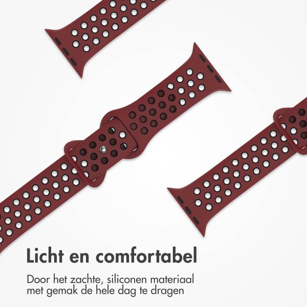 imoshion Sport⁺ bandje Apple Watch Series 1 t/m 9 / SE (38/40/41 mm) | Series 10 / 11 (42 mm) - Maat S/M - Wine Red & Black