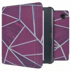 imoshion Design Slim Hard Case Sleepcover met stand Kobo Libra Colour - Bordeaux Graphic