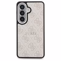 Guess 4G Leather Backcover met MagSafe Samsung Galaxy S26 - Gold Edge - Pink
