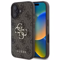 Guess 4G Metal Logo Backcover Apple iPhone 16 - Bruin
