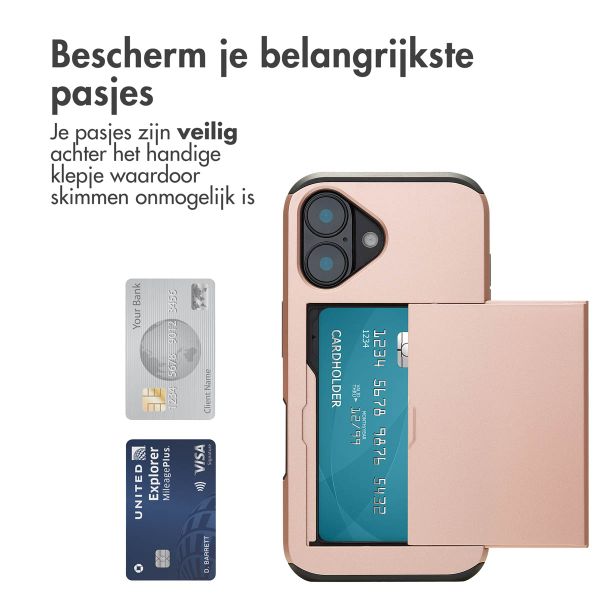 imoshion Backcover met pasjeshouder Apple iPhone 16 - Rosé Goud