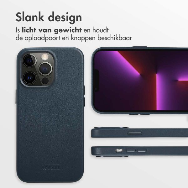 Accezz MagSafe Leather Backcover Apple iPhone 13 Pro - Nightfall Blue
