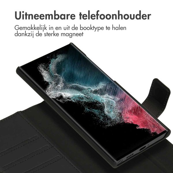Accezz Premium Leather 2 in 1 Wallet Bookcase Samsung Galaxy S22 Ultra - Zwart