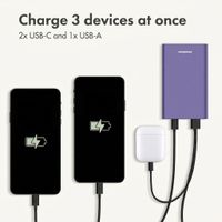 imoshion Ultra Series Aluminium Powerbank 20,000 mAh - Quick Charge and Power Delivery - Tropical Violet