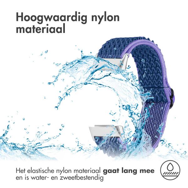 imoshion Elastisch nylon bandje Fitbit Charge 5 / Charge 6 - Donkerblauw