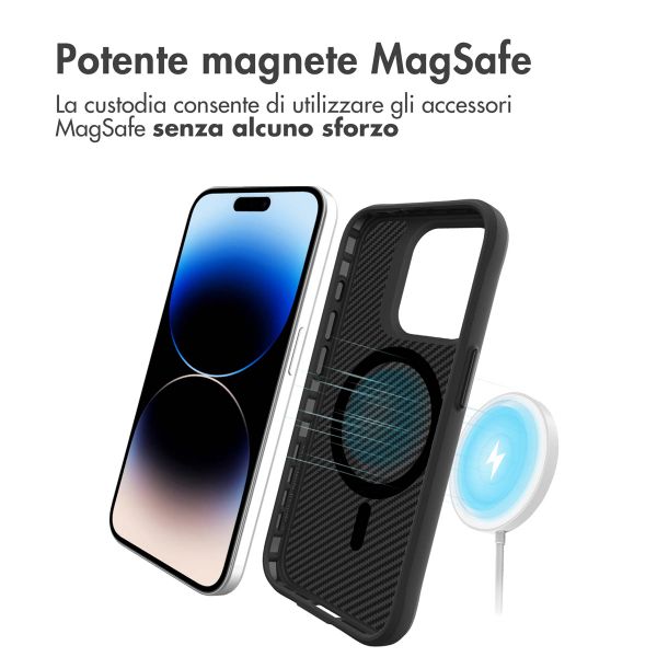 imoshion Rugged Hybrid Carbon Case met MagSafe Apple iPhone 15 Pro Max - Zwart