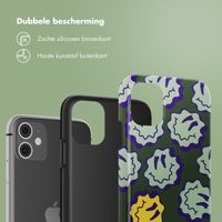 Selencia Vivid Backcover Apple iPhone 11 - Wavy Smiley Green