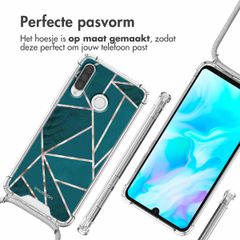 imoshion Design hoesje met koord Huawei P30 Lite - Petrol Green Graphic