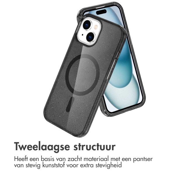 imoshion Sparkle Backcover met MagSafe Apple iPhone 15 - Glitter Zwart