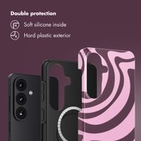 Selencia Vivid Back Cover with MagSafe Samsung Galaxy S26 - Wavy Swirl Pink Plum